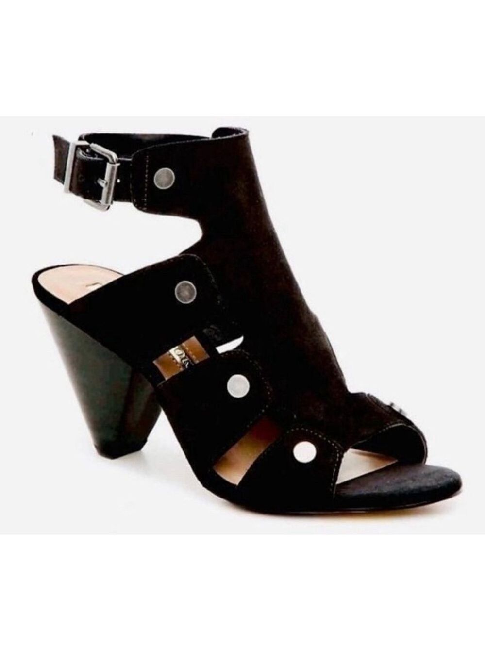 Audrey Brooke Katy Ankle Strap Suede Stacked Heel Size 7.5